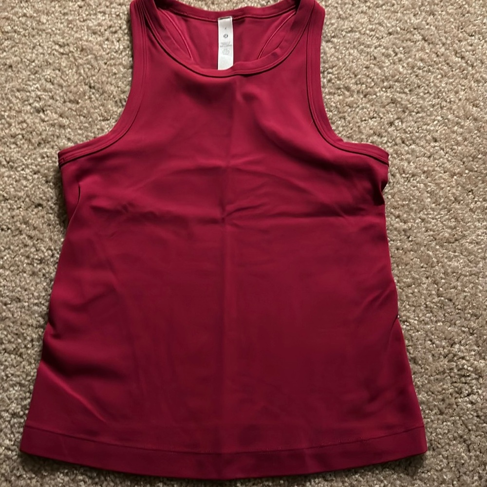 Lululemon women’s align waist length pink/red tank